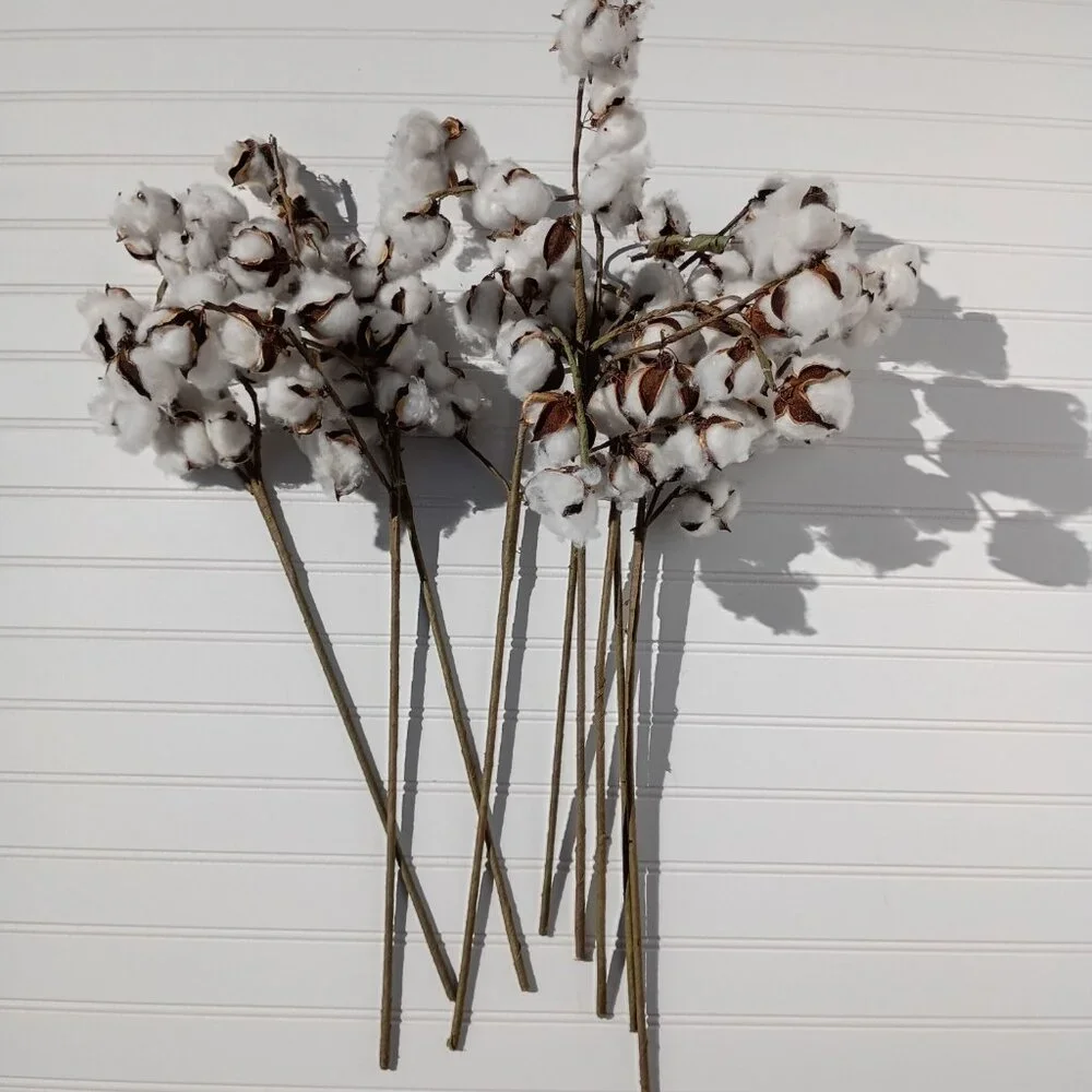 9 Pc Artificial Cotton Stems 24-26